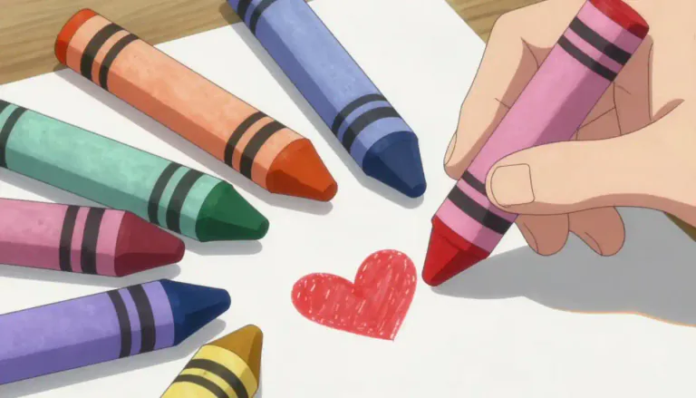 Visual representation of "crayon" - A tool for drawing and coloring, usually made of wax and shaped like a stick.
