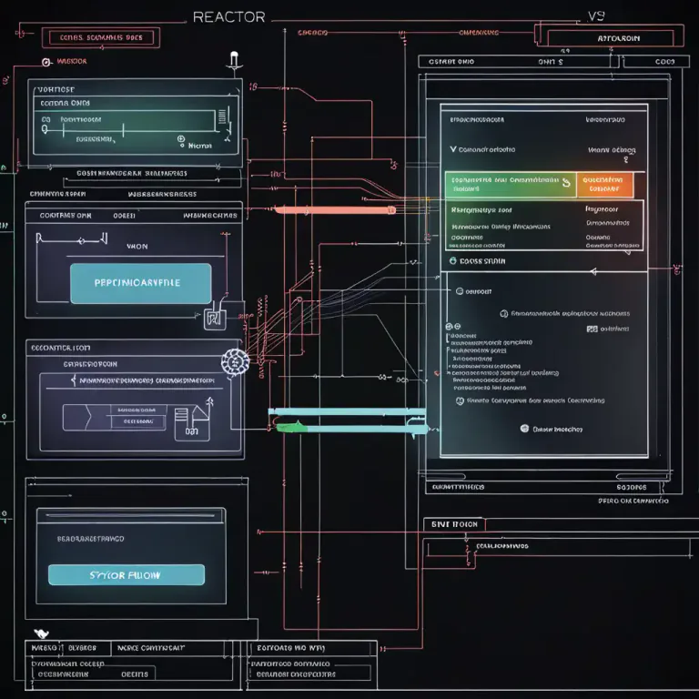 Visual representation of "reactor" - In technology, a part in a system that reacts to changes or events.