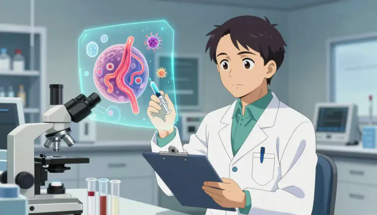 Visual representation of "immunologist" - An immunologist is a doctor who studies the immune system and its response to diseases.
