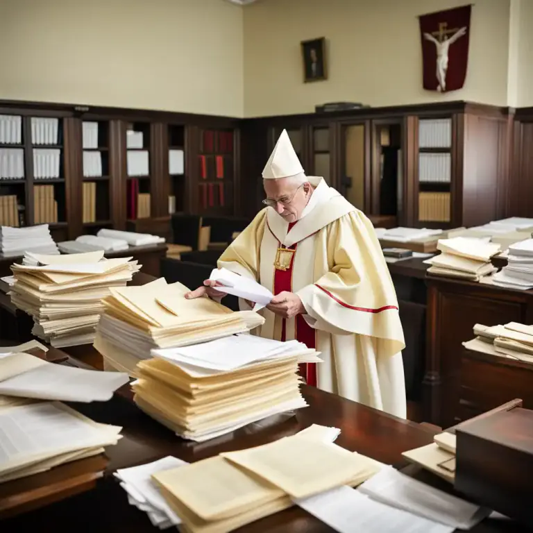Visual representation of "chancellor" - A high-ranking official in the Catholic Church who oversees the administrative tasks of a diocese.