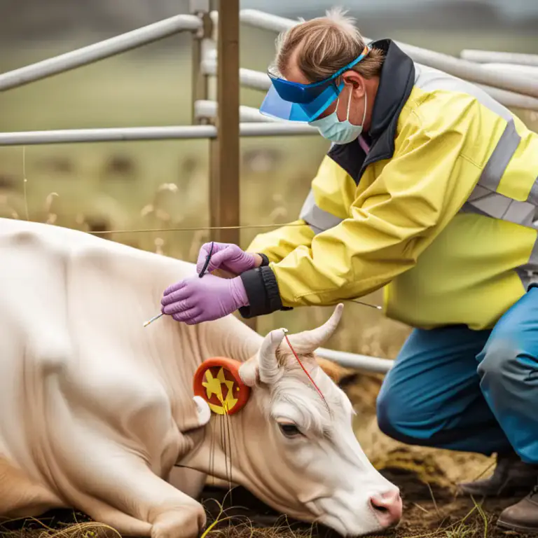 Visual representation of "vaccinate" - To treat or prevent a disease in an animal by injecting a vaccine.