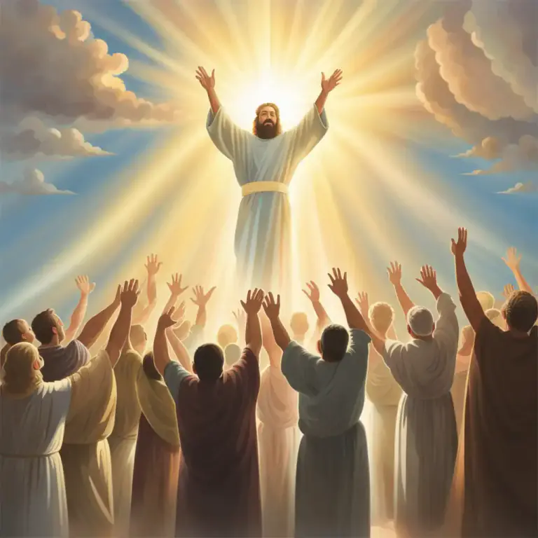 Visual representation of "rapture" - In Christian belief, the transporting of believers to heaven at the Second Coming of Christ