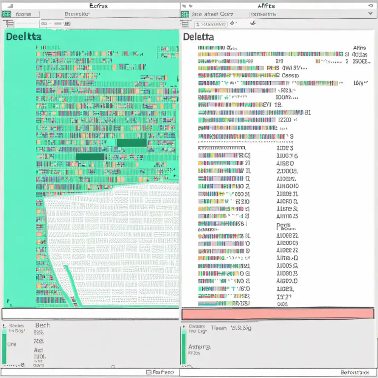 Visual representation of "delta" - In computing, the difference or change between two versions of something