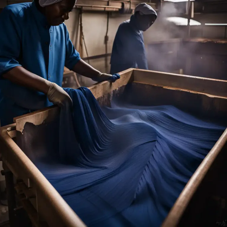 Visual representation of "indigo" - The blue dye made from the indigo plant
