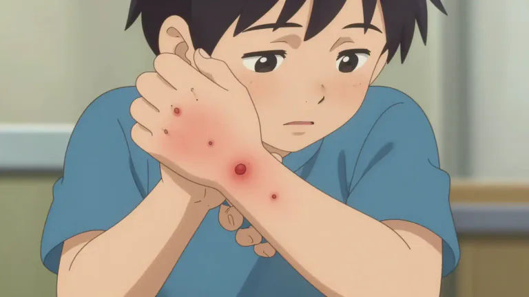 Visual representation of "impetigo" - A skin infection that causes red sores.