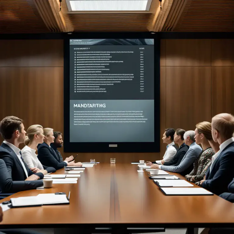 Visual representation of "mandatory" - Relating to a command or an authoritative instruction.