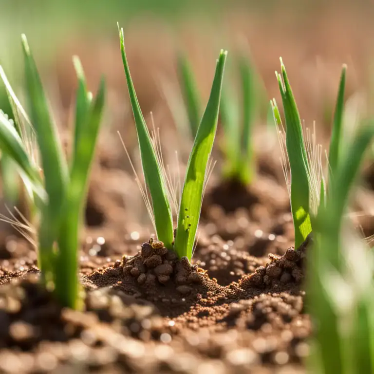 Visual representation of "tiller" - A part of some plants that grow up from the ground, which may then grow into a new plant