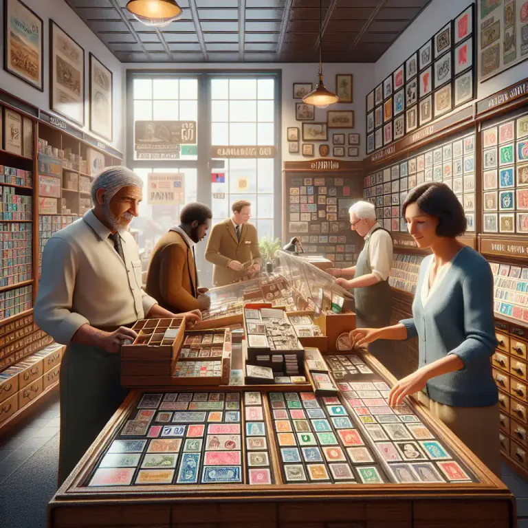 Visual representation of "philatelic" - Used in the context of retail or trading of postage stamps.