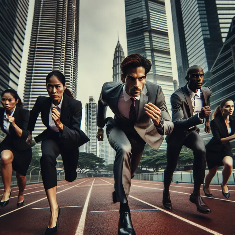Visual representation of "competitive" - Relating to or characterized by competition.