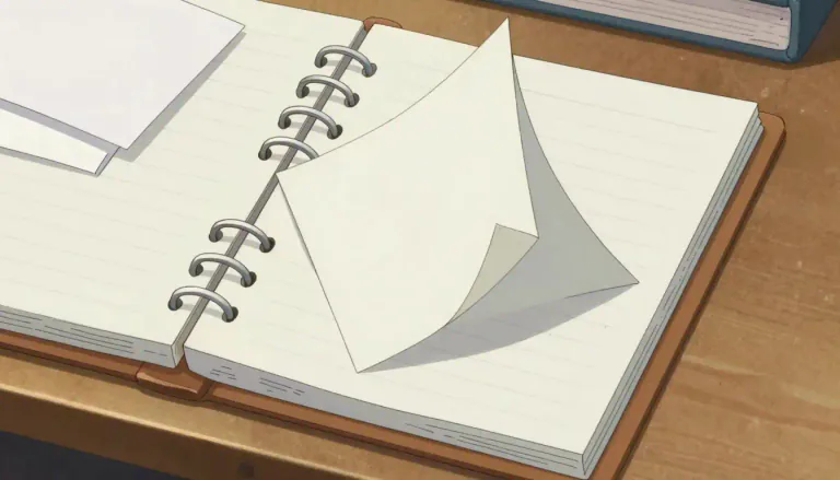 Visual representation of "loose-leaf" - Referring to paper or a book that includes pages which can be easily removed, inserted, or rearranged.