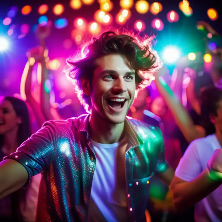 Visual representation of "ecstasy" - A form of a drug, often taken at parties, that makes the user feel happy, energetic, and excited