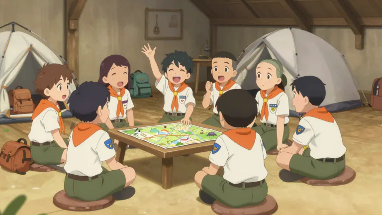 Visual representation of "den" - A unit of girl scouts or boy scouts