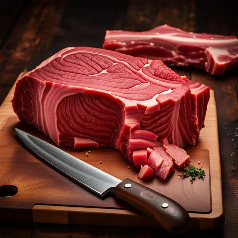 Visual representation of "butch" - A kind of cut or style of meat, usually large and chunky.