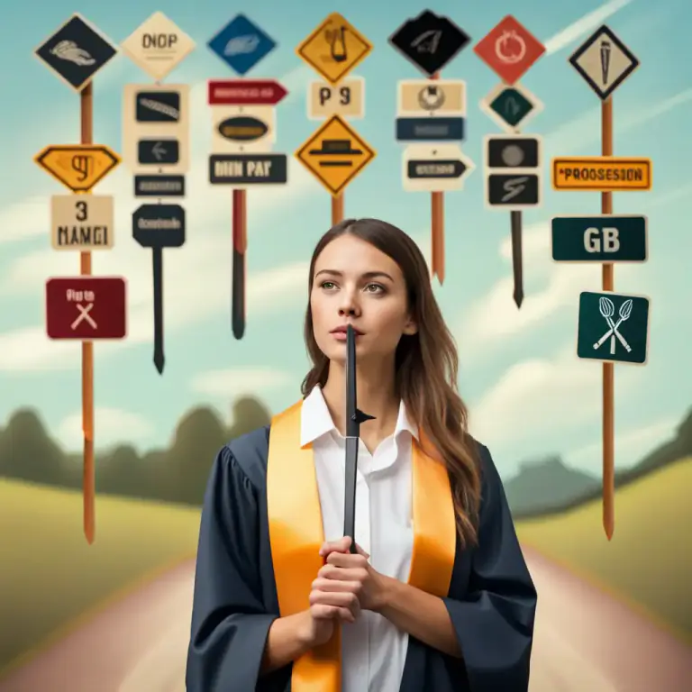 Visual representation of "at a/the crossroads" - Facing a crucial decision or choosing a specific path in life.