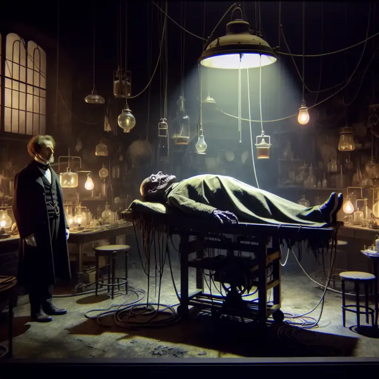 Visual representation of "frankenstein" - A fictional character who creates a monster in the novel 'Frankenstein' by Mary Shelley