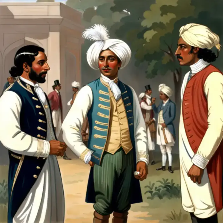 Visual representation of "griffin" - A person of mixed British and Indian descent during the British colonization in India