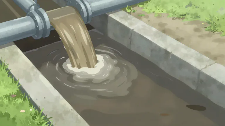 Visual representation of "wastewater" - Water that has been used and is now dirty or polluted.