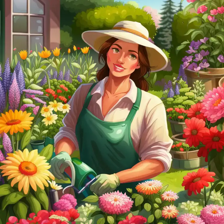 Visual representation of "florist" - A person who grows flowers for their beauty, usually to be sold