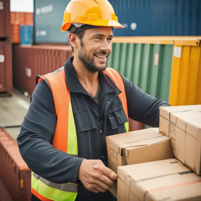 Visual representation of "freighter" - A person who loads, receives, or ships goods for transport.
