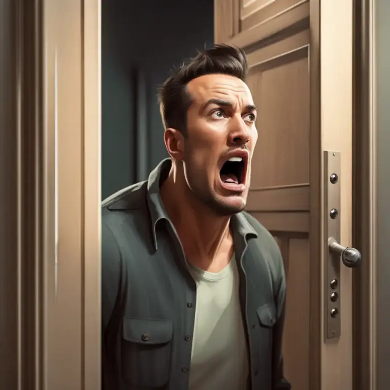 Visual representation of "shut/slam the door in somebody’s face" - To not allow someone to voice their opinion or argument