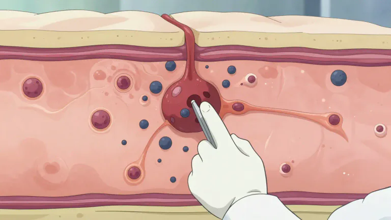 Visual representation of "carcinoma" - A type of cancer that starts in the cells that make up the skin or the tissues lining organs.