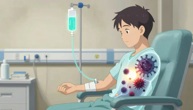Visual representation of "chemotherapy" - A type of cancer treatment using medicine to kill cancer cells or stop them from growing.