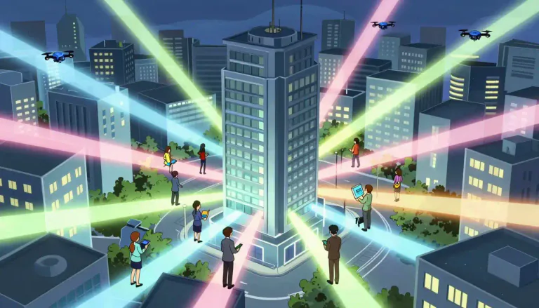 Visual representation of "centralize" - To bring things together at a single point or place