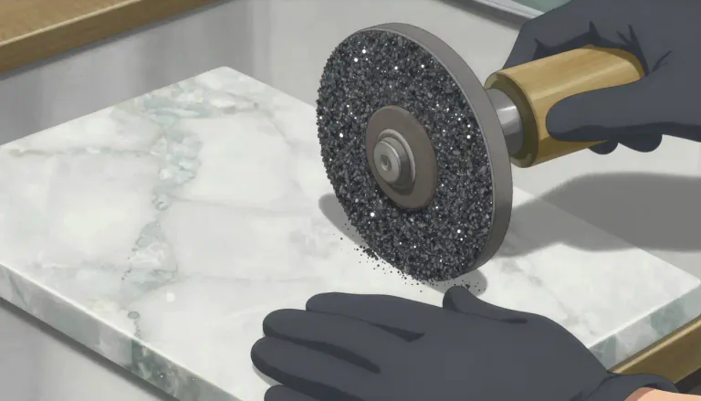 Visual representation of "carborundum" - Carborundum is a very hard compound used in abrasives for grinding and polishing materials.