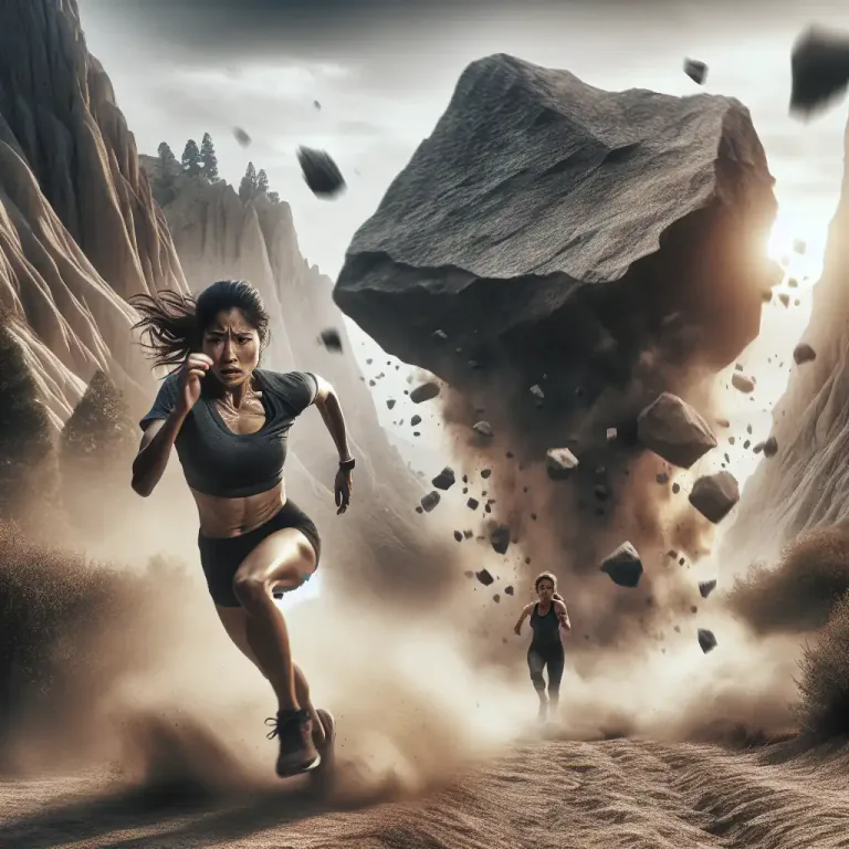 Visual representation of "escape" - to avoid something bad or dangerous