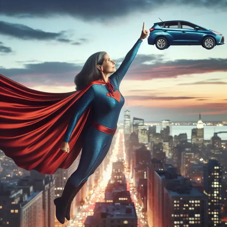 Visual representation of "superwoman" - A woman with extraordinary or superhuman powers