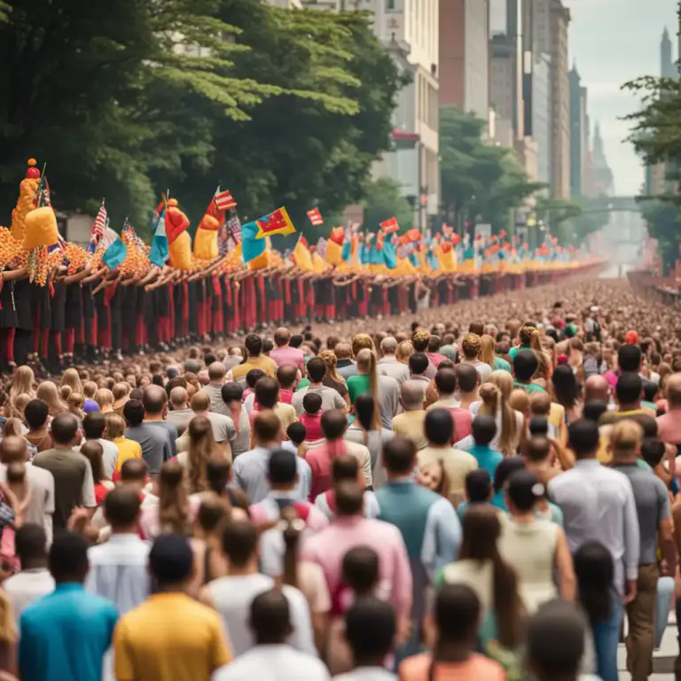 Visual representation of "line" - To stand or be positioned in a row