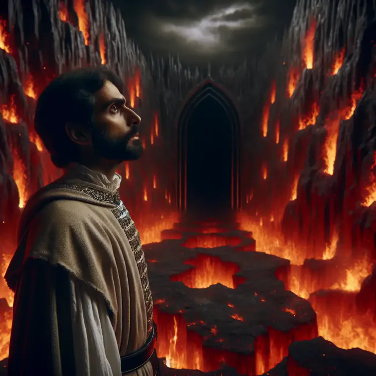 Visual representation of "perdition" - A state of being punished forever, especially in hell after death