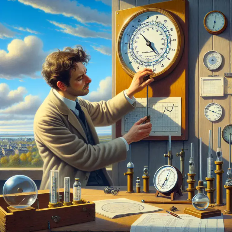 Visual representation of "aneroid" - Something, particularly a type of barometer, that does not use liquid.