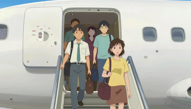 Visual representation of "disembark" - To leave a ship, aircraft, or other vehicle