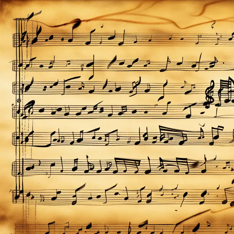 Visual representation of "staff" - The five horizontal lines on which musical notes are written.
