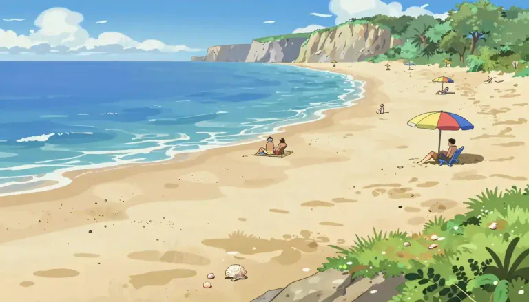 Visual representation of "seaside" - The area by the sea, especially where people go to for a vacation or holiday