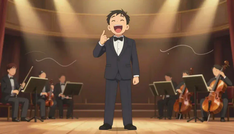 Visual representation of "recitative" - A style of speech-like singing in opera, not as melodic as a regular song.