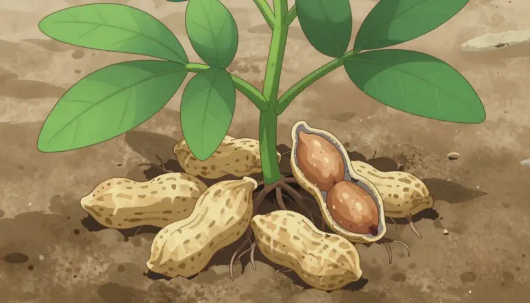 Visual representation of "peanut" - Peanut is a type of nut that grows under the ground in a shell.