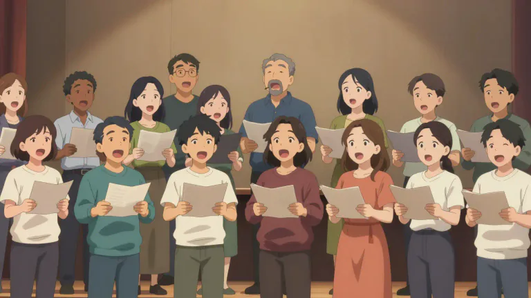 Visual representation of "choral" - Related to a choir or a group of singers