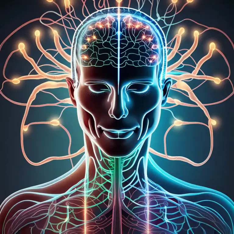 Visual representation of "central" - Connected to the nervous system's main part, the brain and spinal cord