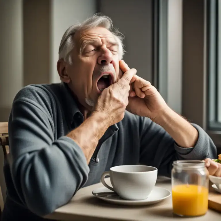 Visual representation of "feel your age" - To notice the effects of getting older, especially feeling less strong, healthy, or energetic