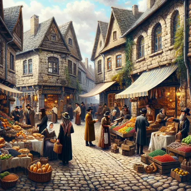 Visual representation of "jewry" - An old term referring to a district in a city or town that is inhabited predominantly by Jews