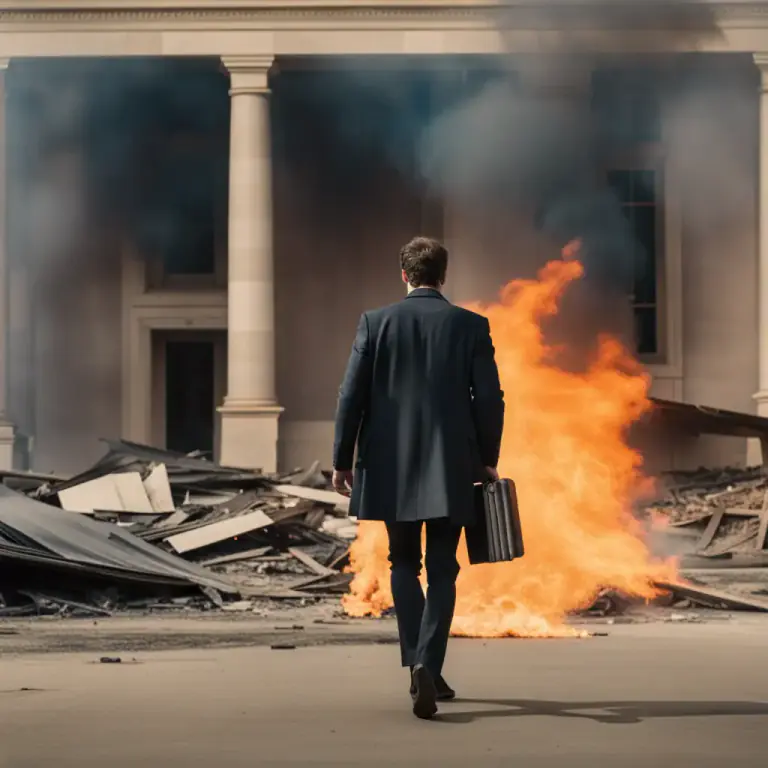 Visual representation of "walk away with" - To leave a situation, especially a difficult one, without suffering any consequences