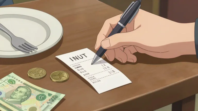 Visual representation of "chit" - A note or receipt that shows you owe money to someone or they owe money to you.