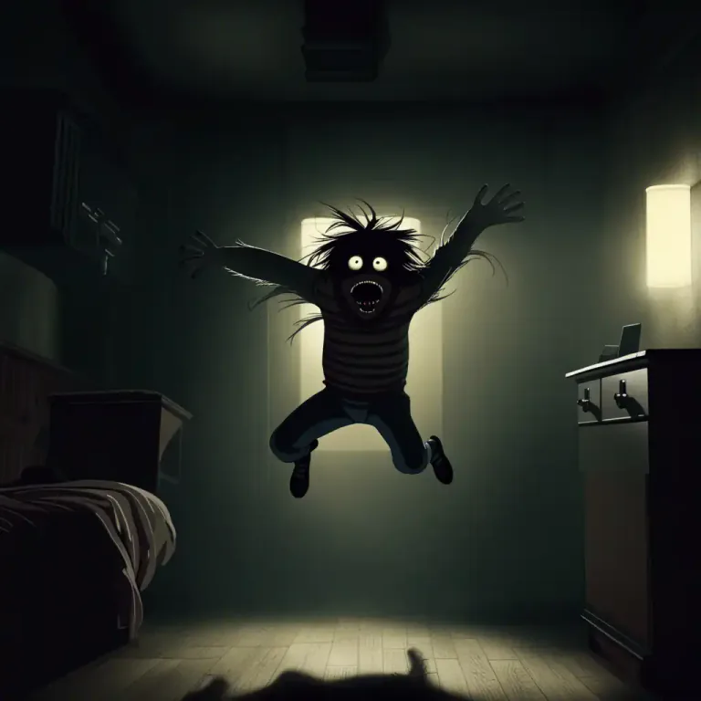Visual representation of "scare the shit out of somebody" - To frighten someone very badly.