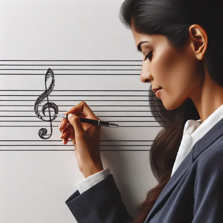 Visual representation of "stave" - A set of horizontal lines used in music notation.