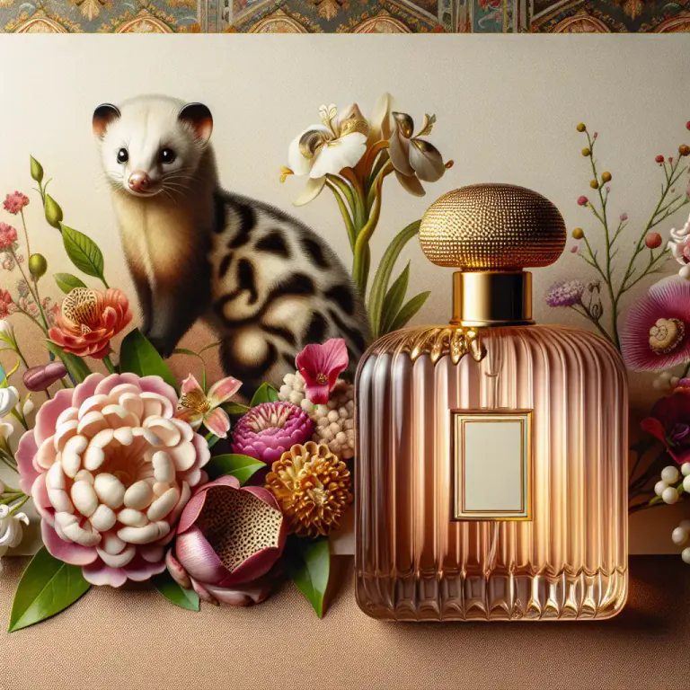 Visual representation of "civet" - A strong-smelling liquid secreted by certain civet species, used in perfume manufacture.
