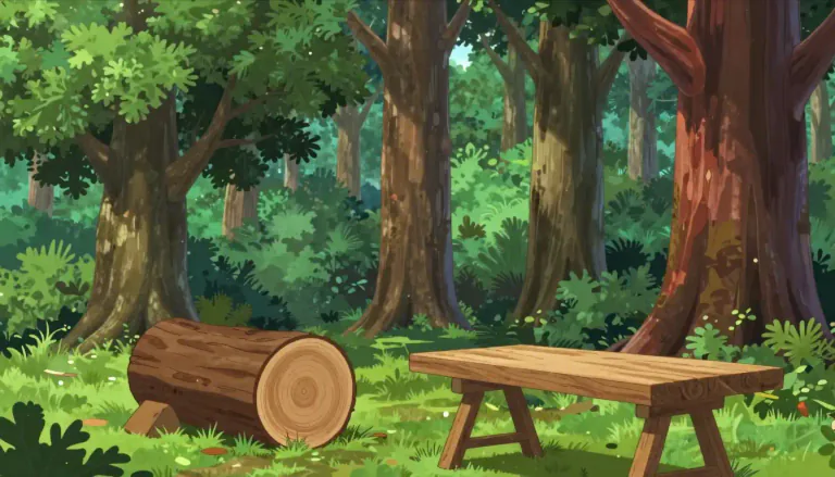 Visual representation of "hardwood" - A type of tree that has strong, heavy wood. Examples include oak, teak and mahogany.