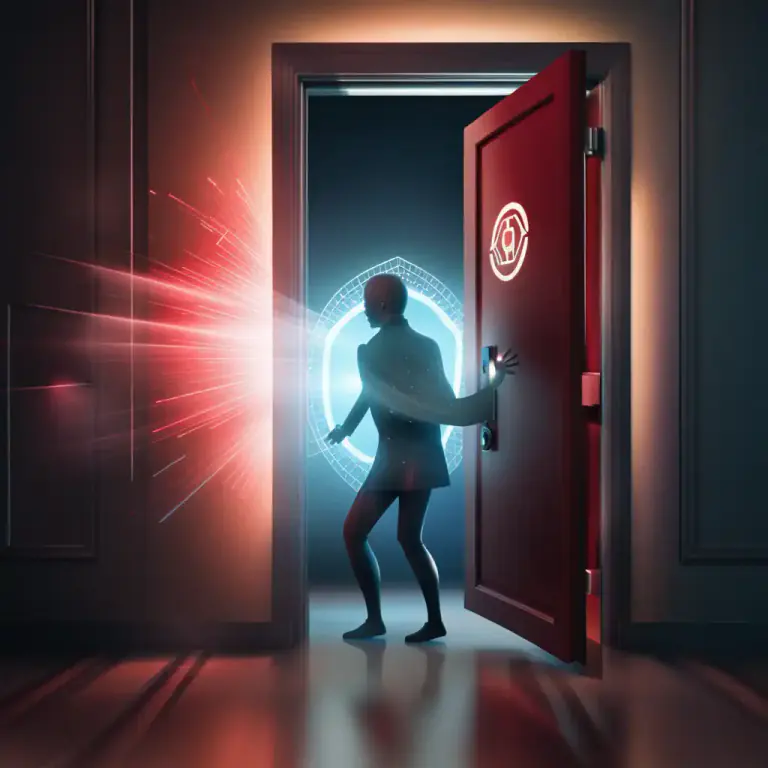 Visual representation of "intrusion" - Unwanted entry or forcing into a place or situation.
