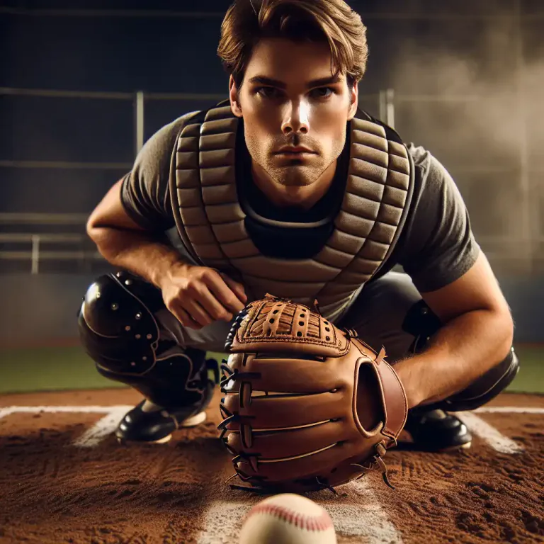 Visual representation of "mitten" - In baseball, a large, square leather glove used by players